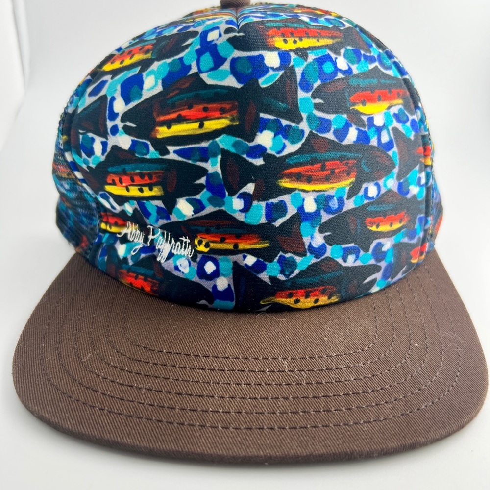 Art 4 All by Abby Paffrath Kleinschmidt Fish Trucker Hat Adjustable Trout Blue